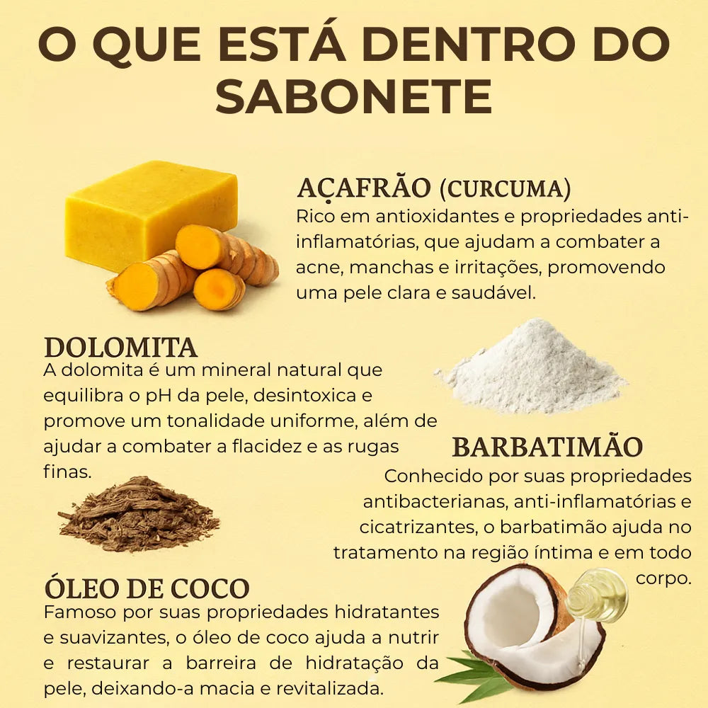 Sabonete Artesanal de Açafrão e Dolomita