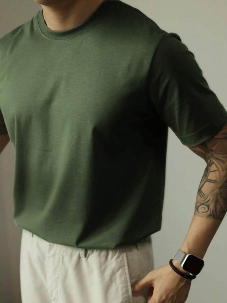 Camiseta de verão Masculina Lisa