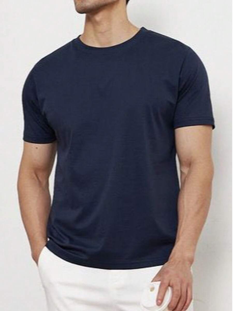 Camiseta de verão Masculina Lisa