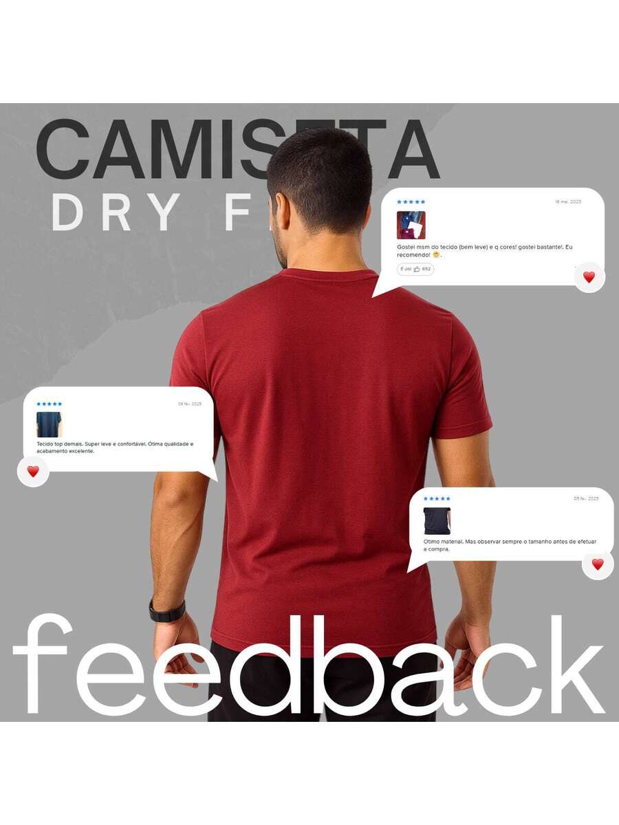 Kit Power Move – 5 Camisetas Dry Fit Active Premium