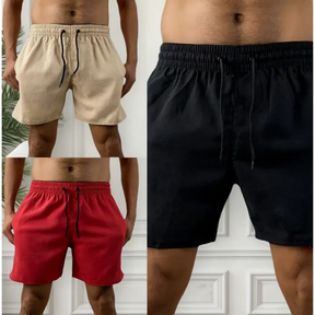 Kit 3 short bermudas em LINHO PREMUM - LEVE 3 PAGUE 1