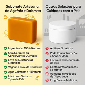 Sabonete Artesanal de Açafrão e Dolomita