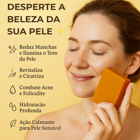 Sabonete Artesanal de Açafrão e Dolomita