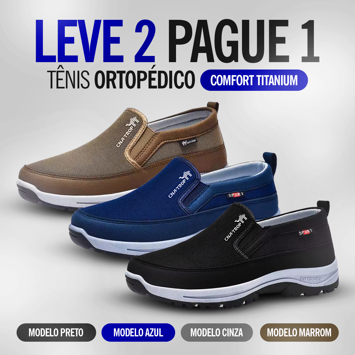 Tênis Ortopédico Comfort Titanium