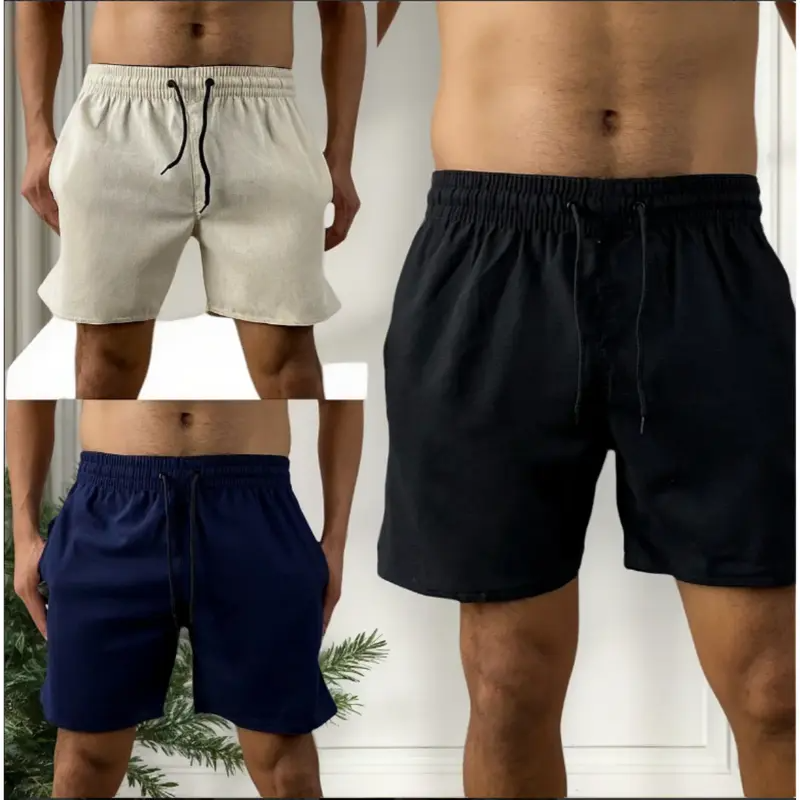 Kit 3 short bermudas em LINHO PREMUM - LEVE 3 PAGUE 1