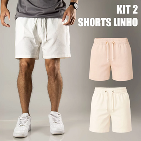 Kit 2 Shorts em Linho Premium